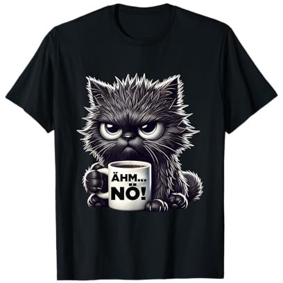 Ähm Nö Schwarze Katzen Herren Damen Lustiges Katzen T-Shirt