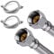 Pair of 1/2 x 1/2 BSP Fitting 500mm Flexible Pipe for Taps Connectors Durable Stainless Steel Braided Monobloc Tap Connector Flexi Pipes for Boiler Plumbing Bathrooms Basin Kitchens Sink Toilet Taps