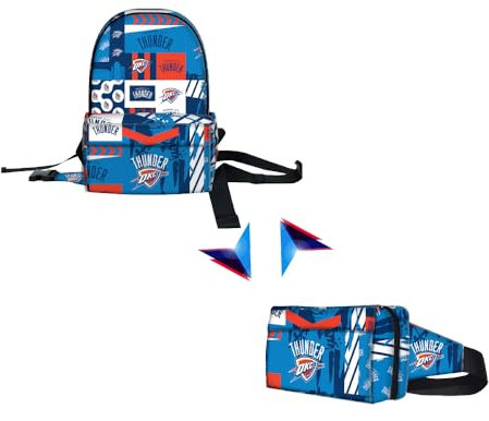 Pro Specialties Group Oklahoma City Thunder Transformer Multifunktionale Sporttasche, verstellbarer Riemen, Mehrfarbig/Meereswellen (Ocean Tides), Large, Sportrucksack