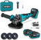 Yofidra Cordless Angle Grinder 125mm, 8000 RPM, 3 Speed, 2X 3.0Ah Li-Ion Batteries & Fast Charger
