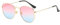 qinqilanqi-S Lunettes de soleil polygonales tendance pour homme et femme, verres classiques super légers avec cadre en métal, protection UV, Dégradé de couleur doré/bleu rose