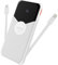 Portable Charger Built in Cables Slim Universal Power Bank 10000mah Travel Essentials Battery Portable Fast Charger 4 Outputs 2 Inputs LED Display Compatible with iPhone 15 16/Samsung/Android(White)