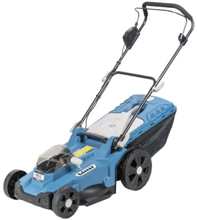 DEDRA Akku-Rasenmäher 2x18V 43cm Schnittbreite, Schnitthöhe 6 Positionen (25–75 mm), bürstenlos, geräuscharmer Betrieb, Effiziente Drehzahl: 2900 RPM, 50l Fangkorb, ohne Akku und Ladegerät