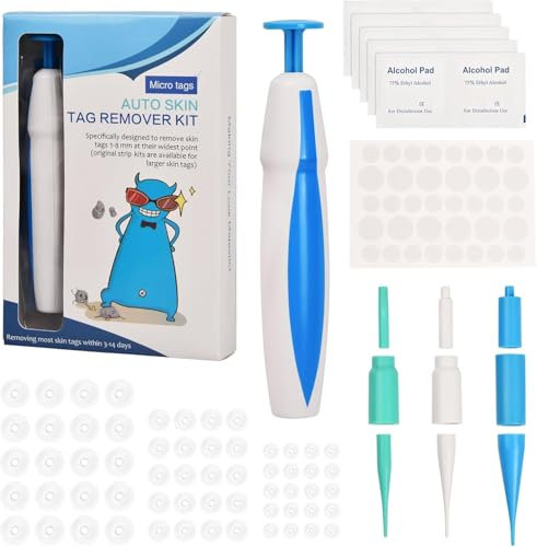 Souvik Juego Kit para Eliminar Etiquetas de la Piel (2–8 mm),Eliminador Eficaz para Rostro, Cuello y Cuerpo – Ideal para 2 a 8 mm, Grandes y Pequeñas