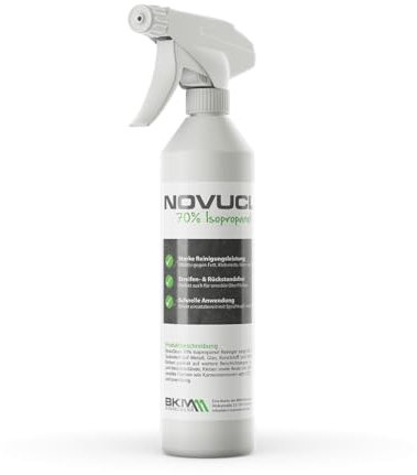 BKM.Mannesmann NovuClean Isopropanol 70% Reiniger | Entfernt Klebereste, Fett & Harz rückstandsfrei | Für Haushalt, Elektronik & Werkstatt | Oberflächenreiniger (500 ml Flasche mit Sprühkopf)