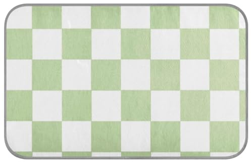 Tapis de refroidissement pour chien à carreaux américains vert et blanc - Couverture auto-rafraîchissante pour chien - Pour l'extérieur - Tapete frio para perros M