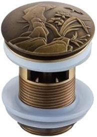 DesagüE AutomáTico De Lavabo Fregadero for lavabo de baño, desagüe emergente, tapón de residuos tallado de latón antiguo, escurridor de residuos for fregadero de tocador Clic-clac Para Lavabo(ZR2023-6