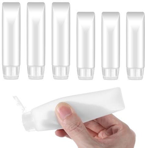 guduling 6pcs 50ml Travel Bottles For Toiletries, 30 & 50ml Empty Squeeze Bottle, Refillable Travel Bottles, Leak Proof Travel Size Bottle for Toiletries, Makeup, Shampoo