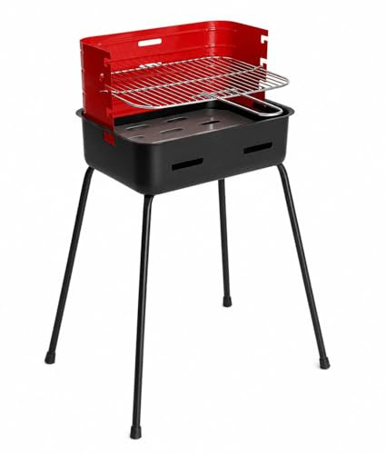 Barbecue A Carbone Carbonella GRILL da esterno Lavorazione Italiana Artigianale Modelli MIcro Portatile Professionali Da Campeggio PicNic Terrazzi Balconi (Classico Mini, Rettangolare)