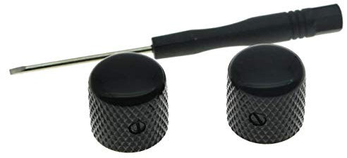 KAISH Juego de 2 pomos de metal negro para guitarra con tornillo de ajuste para guitarra Telecaster/Tele