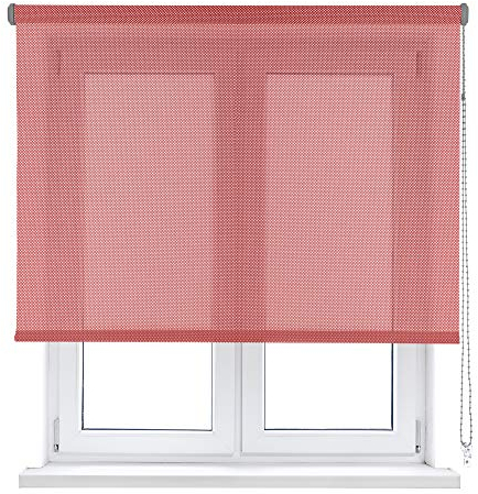 VIEWTEX Seitenzugrollo Screen 10% Öffnungsgrad Silber und Rot 150 x 250 cm 5 Jahre Garantie