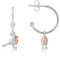 Solid 925 Sterling Silver Robin Bird Hoop Earrings with 14ct Rose Gold Breast