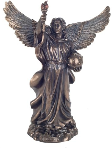 CAPRILO Religiöse dekorative Figur Erzengel Jofiel Harz Bronze Ornamnosy Skulpturen Dekoration Haus Garten Insekten Original Geschenke 34 x 22.5 x 15 cm