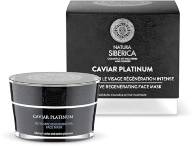 Natura Siberica Caviar Platinum Intensive Regenerating Face Mask 50ml – Anti-Aging Gesichtsmaske mit Schwarzem Kaviar & Platin, Lifting Effekt, Faltenreduktion, Feuchtigkeit & Hautregeneration