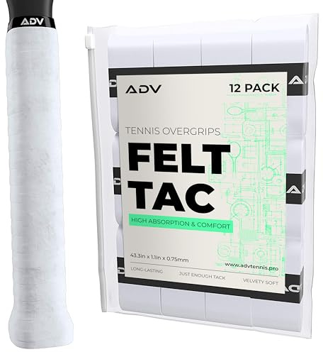 ADV Tennis Dry Overgrip – 12 Stück – Ultra saugfähiges Griffband mit exklusivem FilzTac-Material für hohen samtigen Komfort – Pro getestet und entworfen