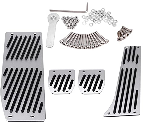 Keenso Auto Pedalauflage, 4 Stk/Set Auto Manuell Schaltgetriebe Kupplung und Bremse Pedale Fußstütze Pedalauflage für 1 3 5 7 X1 Series E30 E32