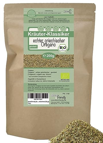 direct&friendly | echter griechischer Bio Oregano | Premium Qualität vom Olymp | getrocknet | direkt vom Feld | 200 g