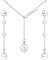 Nagel Jewellery Anhänger Perle mit Kette und Ohrstecker | raffinierte Größenverstellung | Süßwasserperle an Silberkette 40 + 5 cm | 925 Sterling Silber
