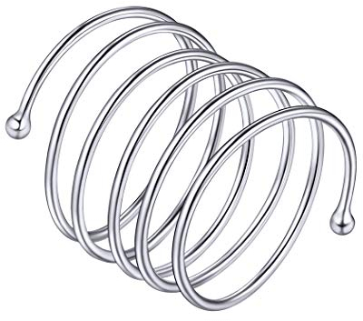 PROSILVER Damen Wickelring 925er Sterling Silber Offener Ring Spiralfeder Design Ring einfach Vollfinger Ring Phantasie Schmuck für Frauen Mädchen