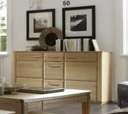 Sideboard Anriel Board Eiche Bianco 161x85x47cm Vitrine Schrank Highboard Stauraumschrank Mehrzweckschrank Kommode Standschrank Beistellschrank