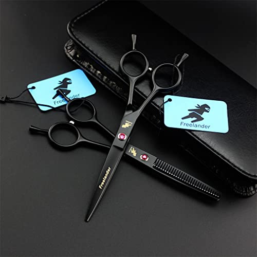 Barber Left Hand Friseurscheren-Set 5,5 Zoll, Linkshänder Schere Friseur-Kit 440C Edelstahl Ausdünnung/Texturizing Schere, Für Kinder, Frauen Und Männer