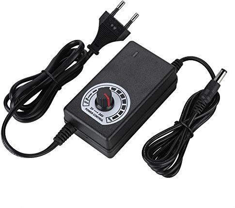 VBESTLIFE Adaptateur de Chargeur d'alimentation de régulation de Tension 24W 3-24V avec écran LED, utilisé pour la Surveillance, lumières LED, Ventilateurs électriques(Prise UE)