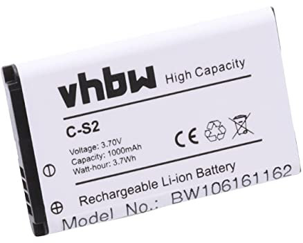 vhbw Batterie Compatible avec Blackberry Gemini Curve 8520 Smartphone (1000mAh, 3,7V, Li-ION)