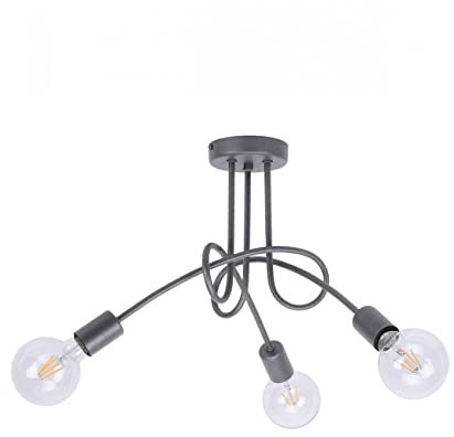 Light-Home Edison Deckenbeleuchtung Lampen Deckenlampen - Deckenlampe Industrial für Wohnzimmer Schlafzimmer und Esszimmer aus Metall - Pendelleuchte 3-Flammig - Graphit mit Glitzer