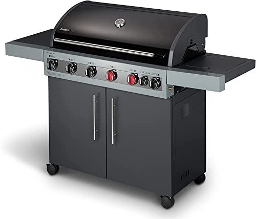 Enders Boston Black 6 KR Turbo Barbacoa de Gas Con Infrarrojos, Regulación de Temperatura y Cocina Integrada - Exterior Con 6 Quemadores #886433