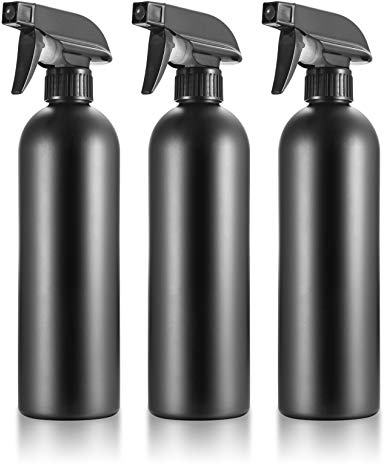 HaoChen 3 Pcs Vaporisateur Vide, Spray Pulvérisateur de Brume, Bouteille de Pulvérisation d'eau Remplissable, 500ml Flacon Brumisateur Cheveux pour la Maison et Le Jardin - (Noir)