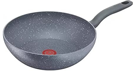 Tefal G13409 Healthy Wokpfanne Induktion 28cm, UVP 69€, Edelstahl Wok Pfanne Antihaft-beschichtet, Spülmaschinenfest, rutschfester Griff, FÜR ALLE HERDARTEN, Grau