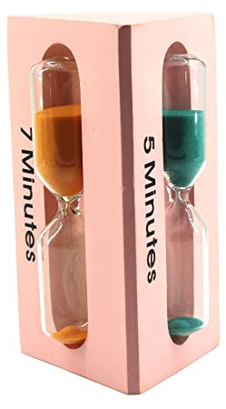 Sablier exquis 3 minutes 5 minutes 7 minutes sablier sablier sablier pour étagère à livres, décoration de la maison, ornement créatif cadeau rose