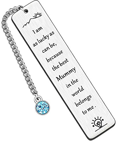 HULALA Marcapáginas de regalo para el día de la madre, mamá, madre, cumpleaños, Navidad, día de San Valentín de hija, hijo, soy tan suerte como puede ser porque la mejor mamá del mundo pertenece a mí
