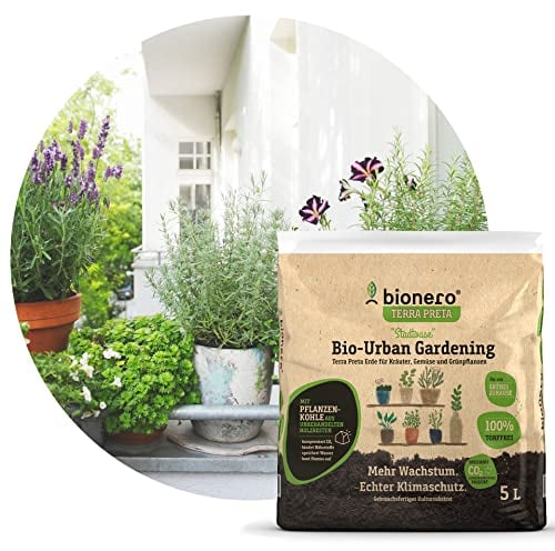 bionero® Bio Urban Gardening Stadtoase 5l Terra Preta Bodenverbesserer Schwarzerde für Kräuteranbau Gemüseanbau Grünpflanzenanbau