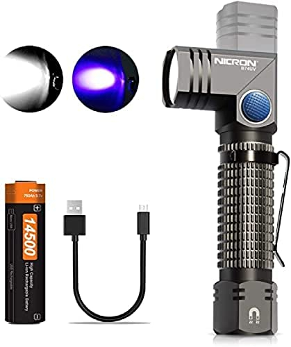Linterna LED Ultravioleta De 395 Nm, 700 Lúmenes, Luz Negra Impermeable 2 En 1, Batería Recargable USB 14500 Incluida B74UV,B74uv Luz Blanca Y Ultravioleta,YUYANAIAI