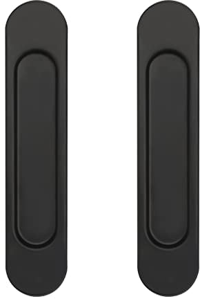 2 Stück 14.8 CM Kein Stanzen Türgriff Selbstklebend Schiebetür Griff Selbstklebende Ovale Schiebetürgriffe für Schränke Fenster Schiebetüren(Schwarz)