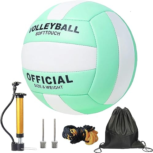 Volleyball Größe 5, PU Leder Weich Beachvolleyball, Wasserdichter Indoor- und Outdoor-Sport-Volleyball, Wettkampfvolleyball ist für Anfänger, Profisportler und Jugendliche