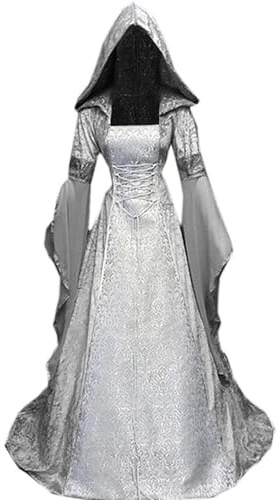 Disfraz de Halloween para mujer, renacentista medieval con capucha, vestido gótico, victoriano, carnaval, cosplay, disfraz