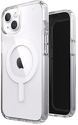 Speck Perfect-Clear iPhone 13 Hülle - Klar & Schlank - Fallschutz, stoßfest - Präzise Passform - MagSafe kompatibel - Langlebiges Design - Kratzfest, Anti-Vergilbung - Klar/Klar