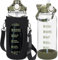 Seekua 1.5l Glass Water Bottle with Straw & motivational Time Markings 1.5 litre large Drinking Bottle with Fruit Infuser for Juice, Smoothie, Milkshake