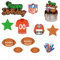 Silars Decoration Gateau Rugby Gateau Topper Anniversaire, 11 Pièces Cake Topper Rugby, Decoration Gateau pour une Fête d'anniversaire sur le Thème des Rugby (Rugby)