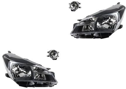 Johns, Scheinwerfer Satz Halogen passend für Toyota Yaris XP13 08/2014-03/17 H4 +Nebel