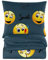 Cotton Market Bettwäsche 135x200 cm - Bettwäsche Baumwoll-Mikrofaser - Bettwäsche-Sets 2 Teilig - Bettbezug 135x200 cm und 1 Kissenbezug 70x80 cm - Marineblau, Emoji