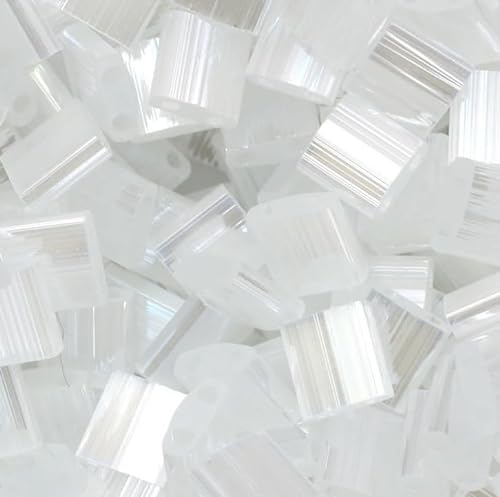5g Miyuki Tila Perlen Kristallseide Satin, 5x5 mm (Crystal Silk Satin)