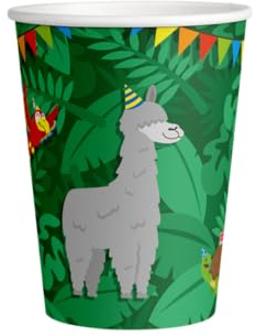 PD-Party 7120011 Bicchieri per feste allegre | Simpatica decorazione da tavolo - Jungle, multicolore, 7,5 cm di lunghezza x 7,5 cm di larghezza x 9 cm di altezza, carta, capacità 250 ml
