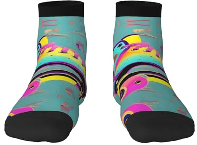 ZISHAK Bunte Rollschuh-Sportsocken für Erwachsene, ohne Absatz, lässige Socken, Matrosensocken für Komfort und Stil, Bunte Rollschuhe, Einheitsgröße