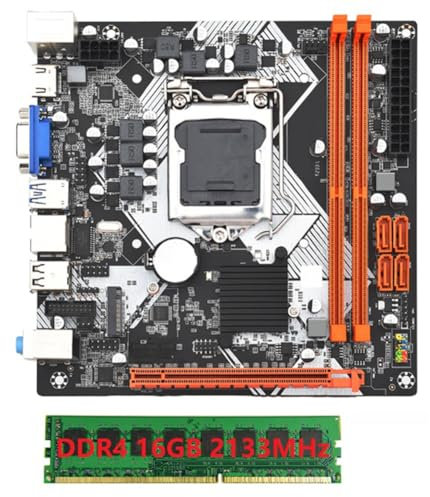 Xptieeck ITX H110 Computer Motherboard with 16G 2133Mhz DDR4 RAM LGA1151 DDR4 Supports 32GB Gigabit Ethernet M.2 Nvme PCI-E 16X Accessories