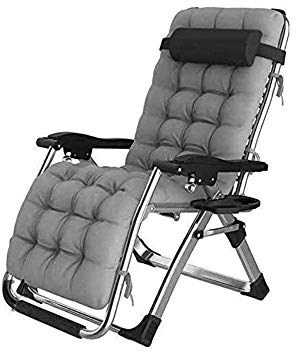 ZDYHL Übergroßer Schwerelosigkeitsstuhl, XL-Sitz, Verstellbarer Terrassen-Lounge-Liegestuhl, klappbarer Schwerelosigkeits-Liegestuhl für den Außenbereich, geeignet für den Garten (Grau) Vision