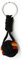 AUTOZOCO Llavero bola de cuerda bandera España, patriótico español, Llavero con bola de nylon, bandera de España, 3.5 cm, Negro, Nylon