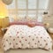 Sedefen Housse de Couette 200x200 cm Rouge Blanc Cerise Ado Adultes Parure de Lit 2 Personnes avec Fermeture Éclair Filles Housse Couette Réversible avec 2 Taies d'oreiller 65x65 cm
